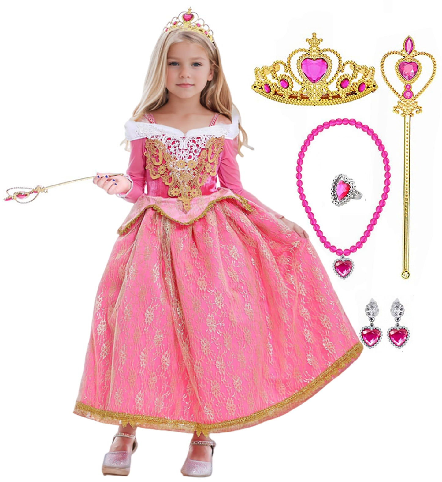 Sleeping Beauty Princess Aurora Party Girls Costume Dress