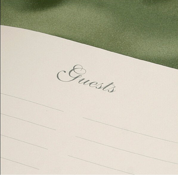 Plain Wedding Guest Book and Pen Set Ivory or White Guest Signature Book