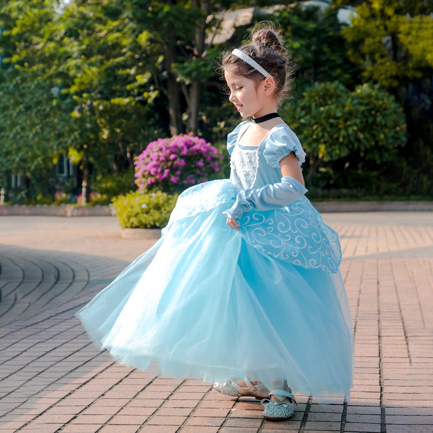 Cinderella Dress Princess Costume Halloween Party Dress up Blue