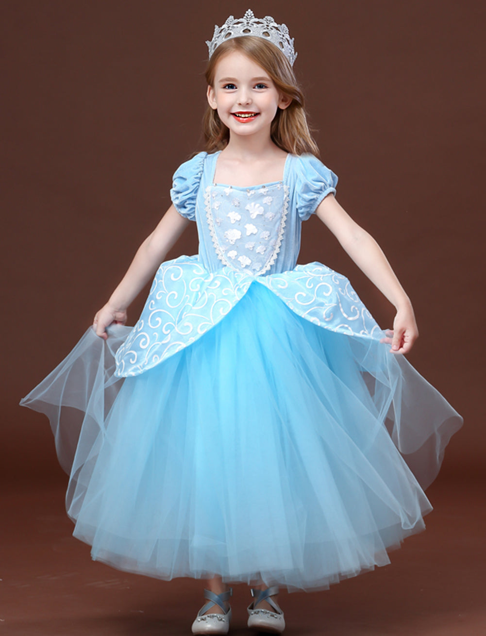 Cinderella Dress Princess Costume Halloween Party Dress up Blue