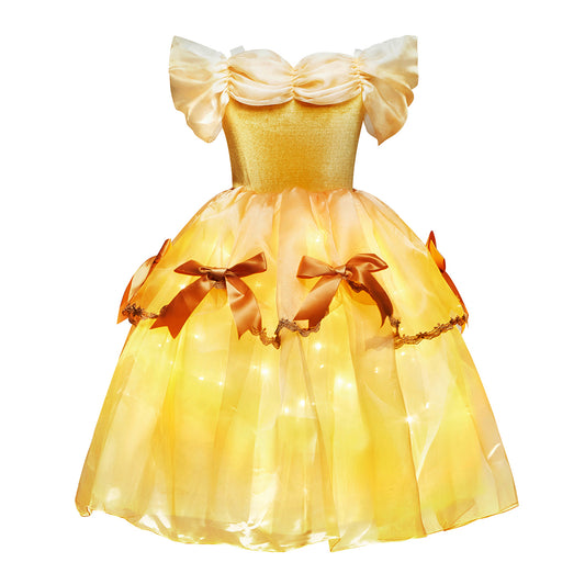 Light Up Princess Belle Costume for Toddler Girls