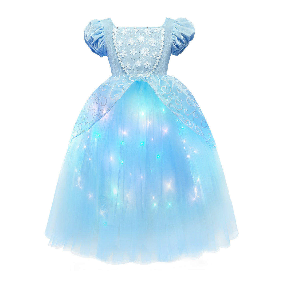 Light Up Cinderella Costume for Girls Cinderella Dress with Lights