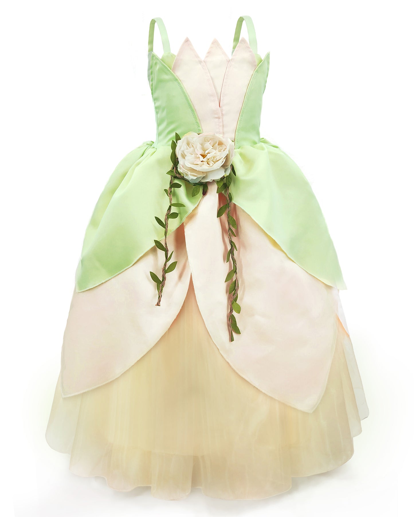 Princess Tiana Costume for Girls Fancy Fairy Frog Halloween Party Dress Up
