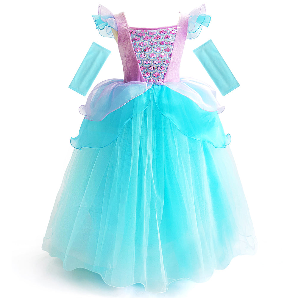 Ariel Princess Dress Little Mermaid Halloween Costumes Dress Up – CQDY Ariel Princess Dress Little Mermaid Halloween Costumes Dress Up – CQDY
