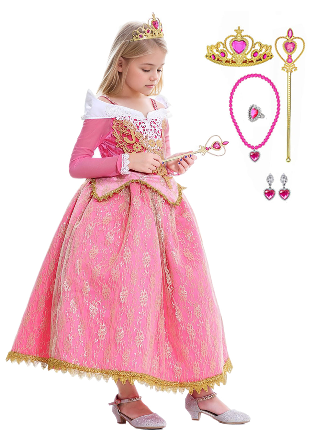Sleeping Beauty Princess Aurora Party Girls Costume Dress