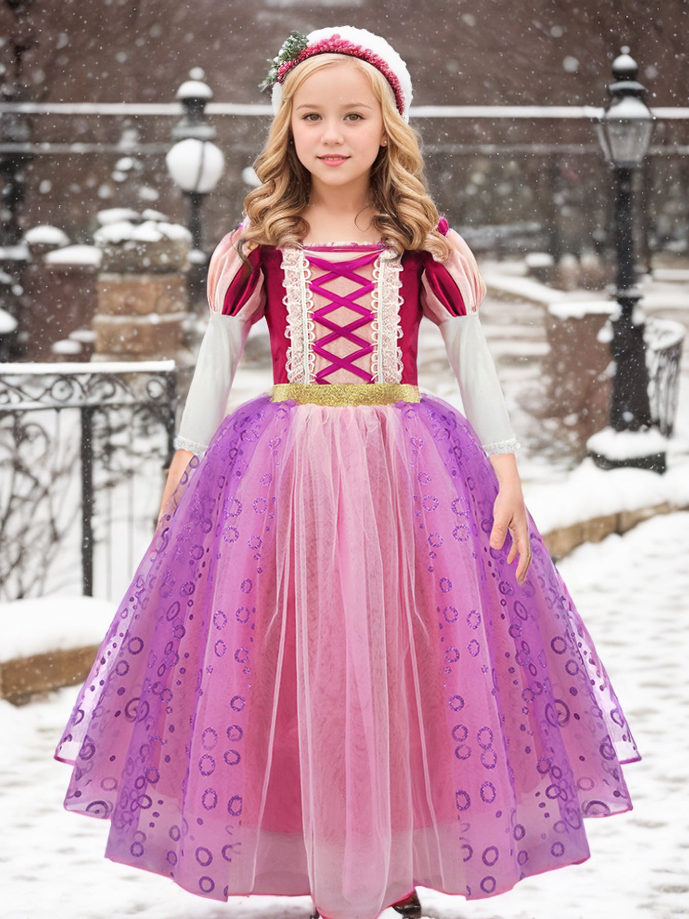 Girls Rapunzel Long Sleeve Dress