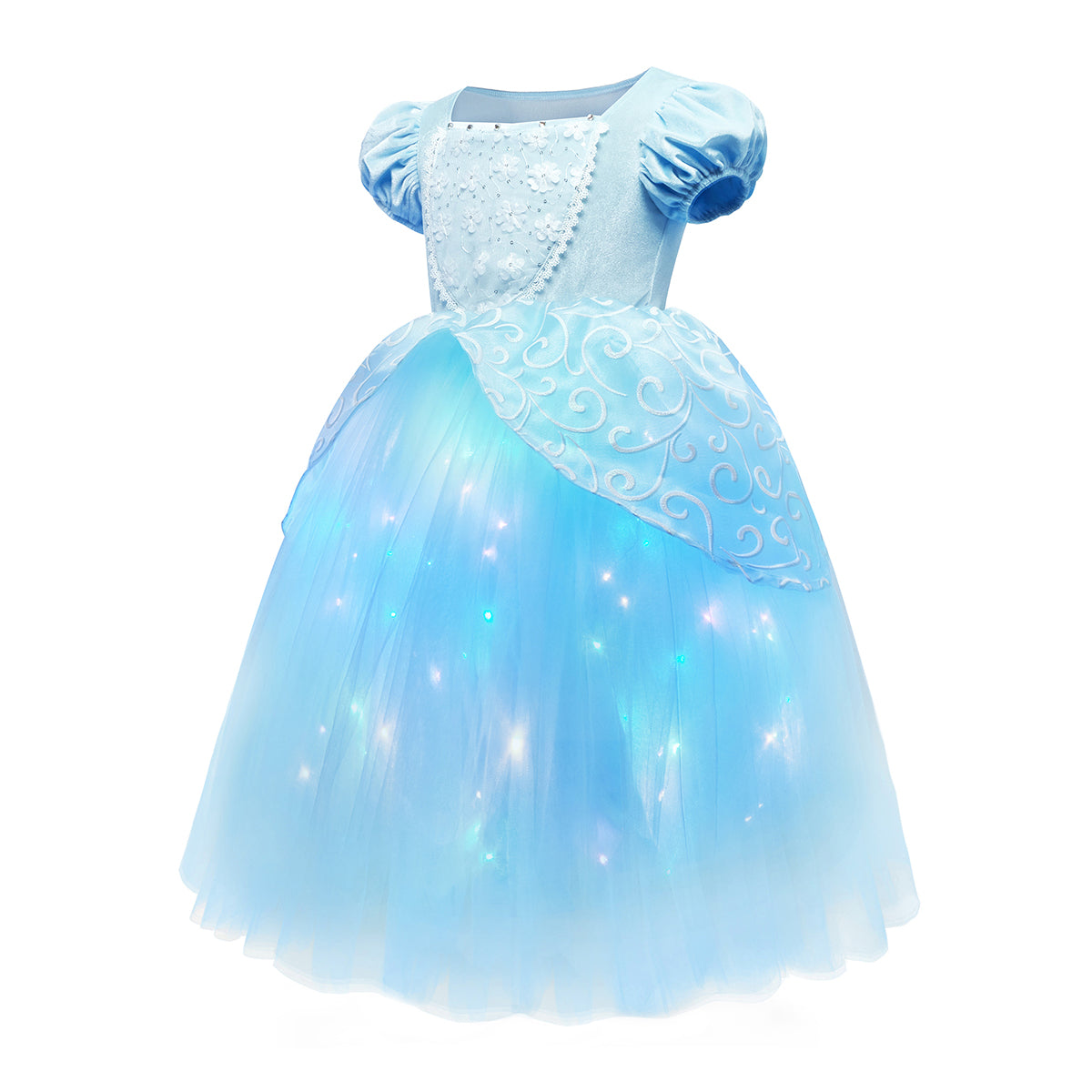 Light Up Cinderella Costume for Girls Cinderella Dress with Lights