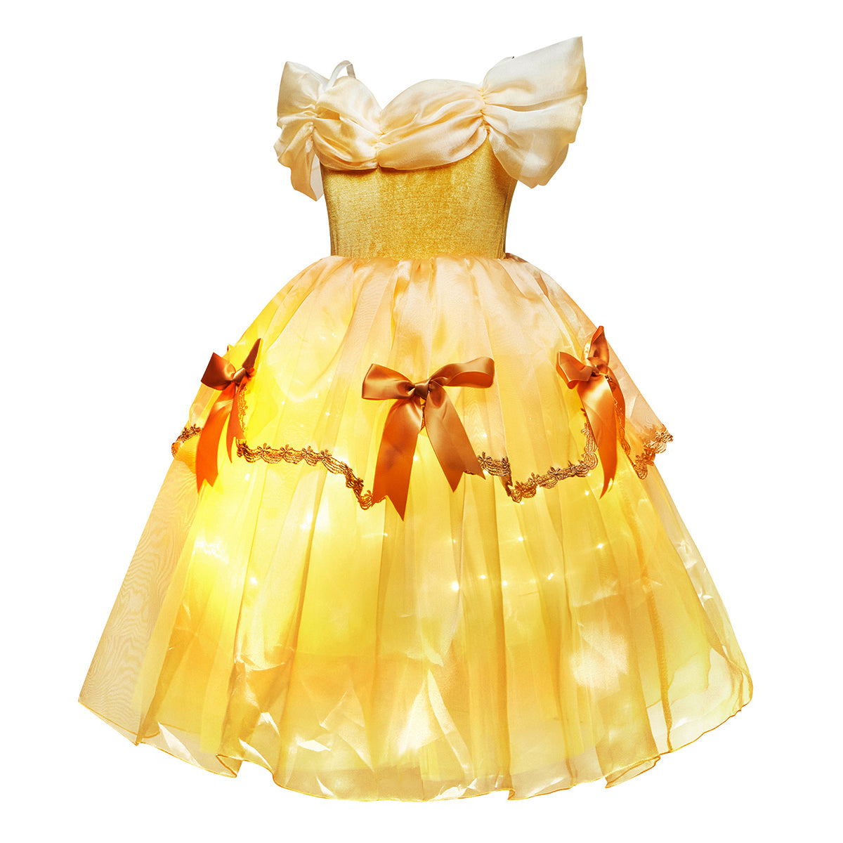 Light Up Princess Belle Costume for Toddler Girls