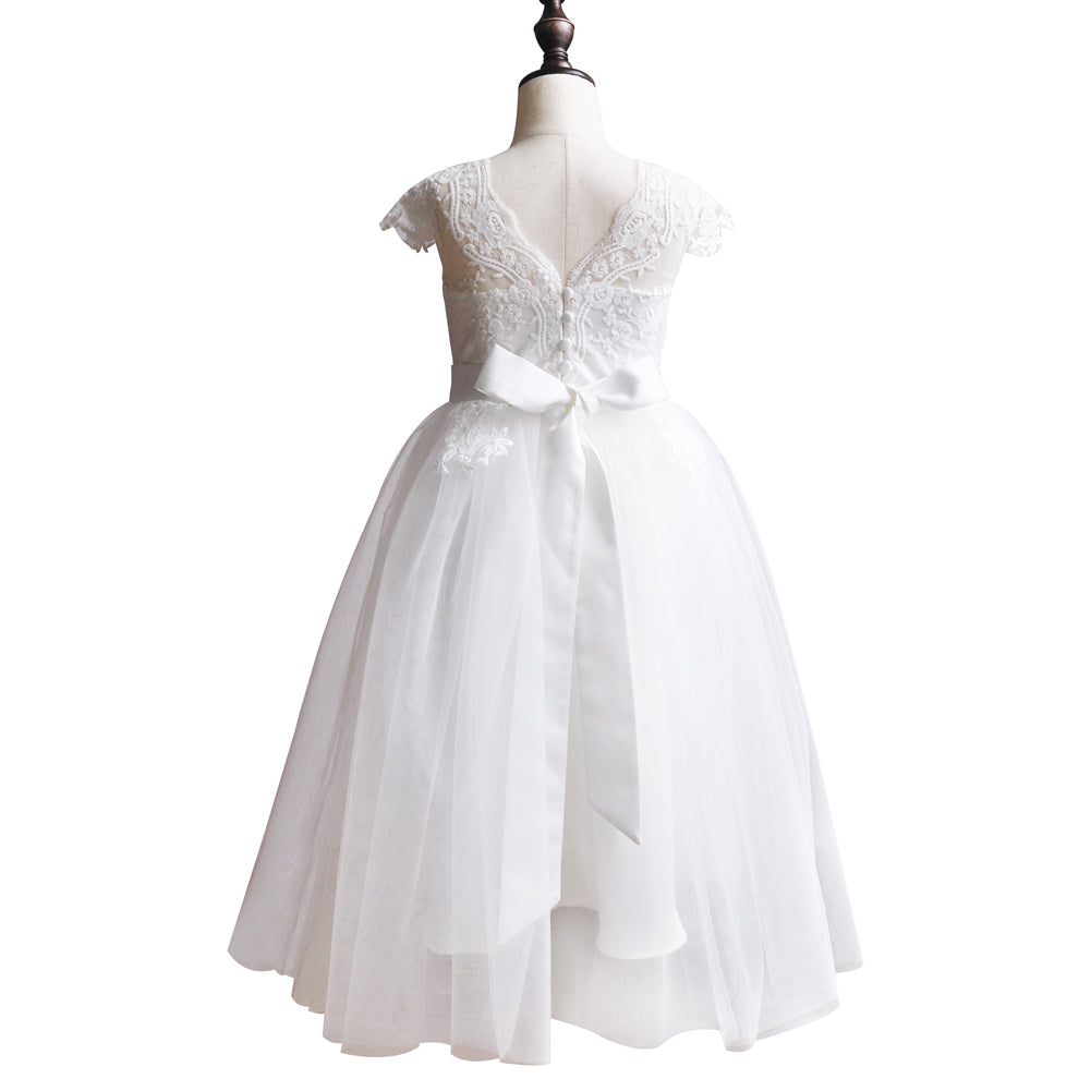 Flower Girl Dress for Wedding Lace Ivory Little Bridesmaid Dress