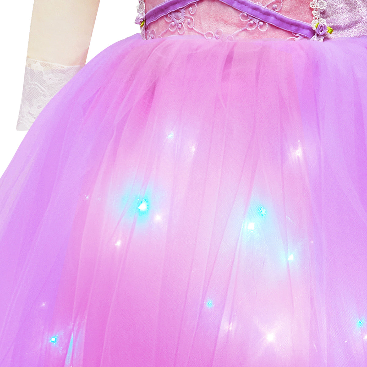 Light-Up Princess Rapunzel Dress Up Purple Costume for Girls