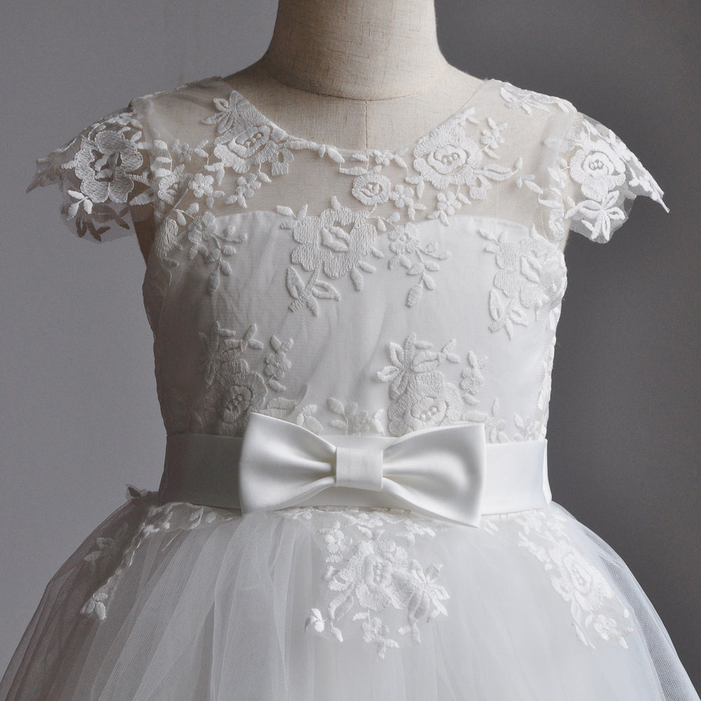 Flower Girl Dress for Wedding Lace Ivory Little Bridesmaid Dress