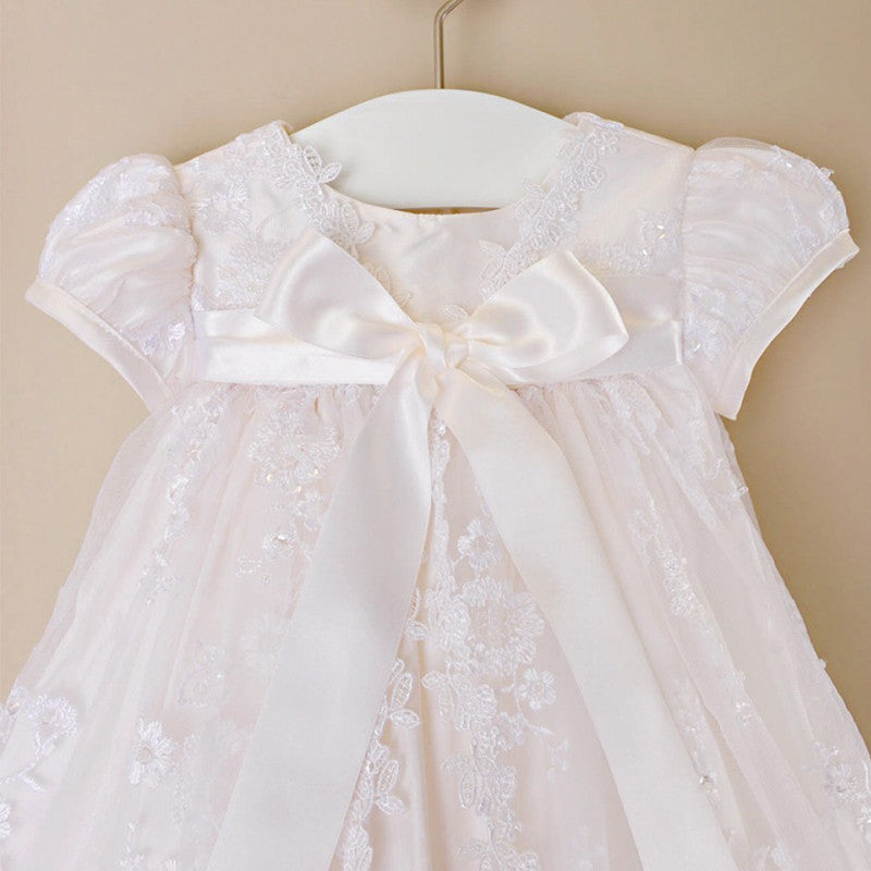 Baby Girl Baptism Dress Christing Gown with Hat