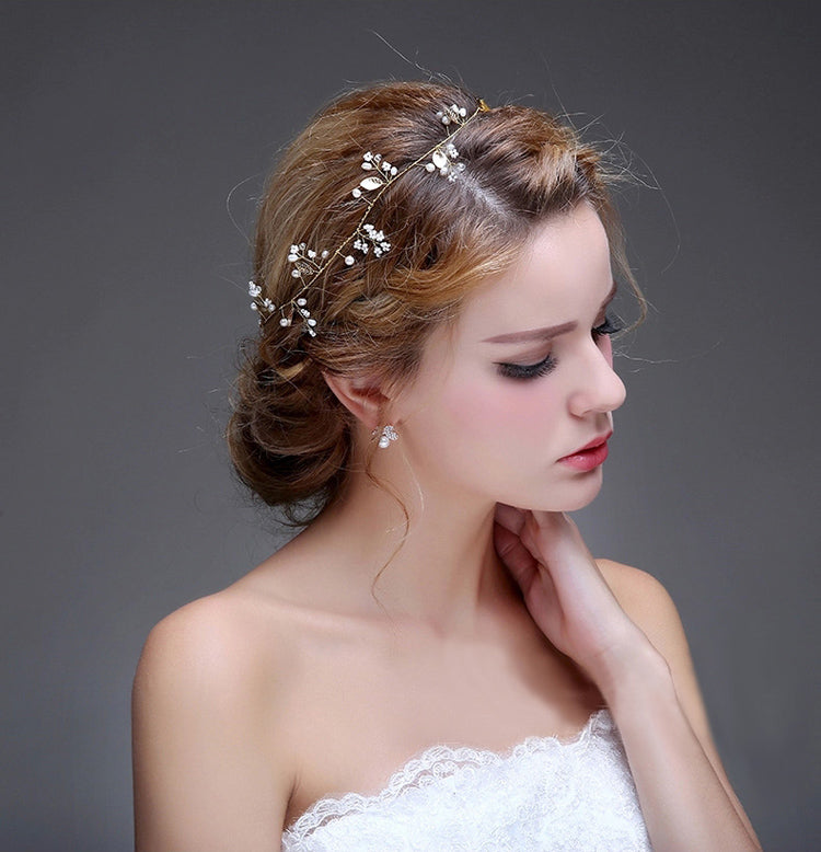 Wedding hair accessories women headpiece with pearls