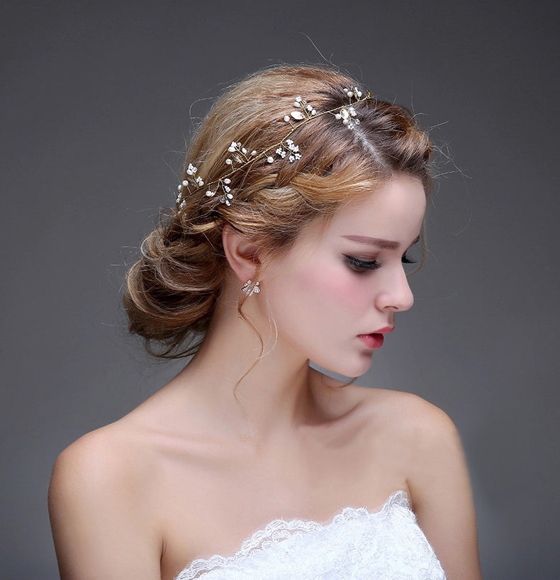 Wedding hair accessories women headpiece with pearls