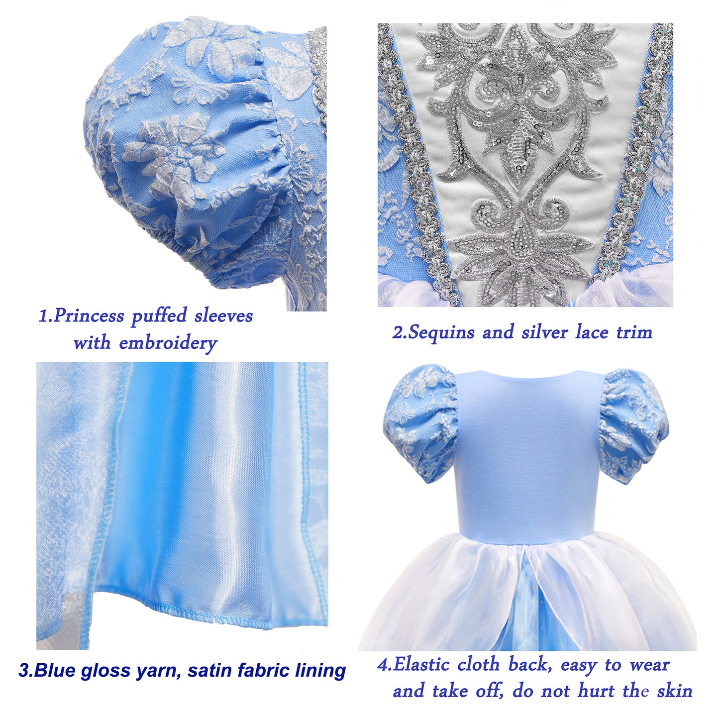 Cinderella Dresses for Girls Kids Birthday Gift