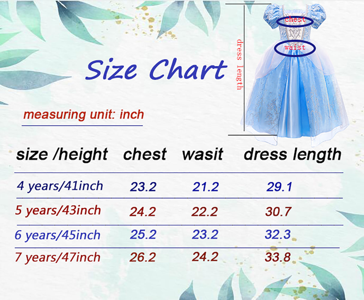 Cinderella Dresses for Girls Kids Birthday Gift