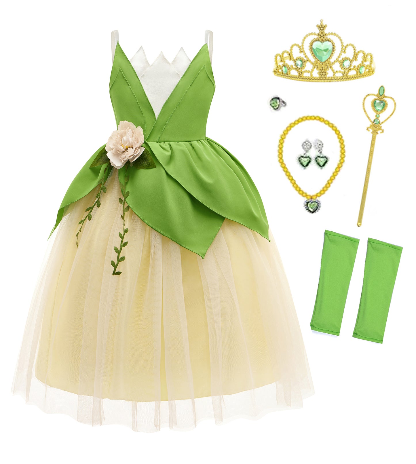 Princess Tiana Dress Tiana Costume for Girls