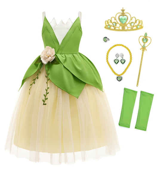 Princess Tiana Dress Tiana Costume for Girls