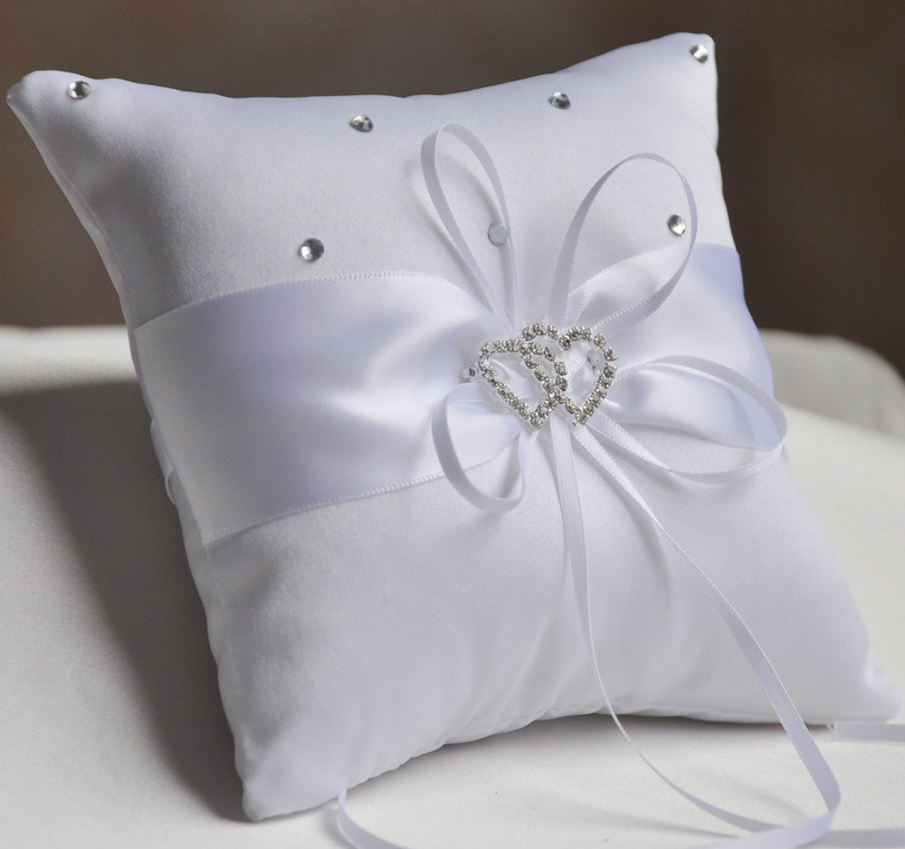 Bridal Wedding Ring Pillow Ceremony Ring Bearer Pillow Cushion Crystal