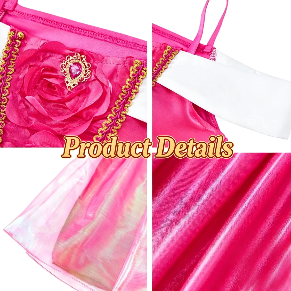 Princess Aurora Inspired Pink Ball Gown for Girls, Sleeping Beauty Costume,Aurora Costume,Elegant Princess Ballgown for Girls