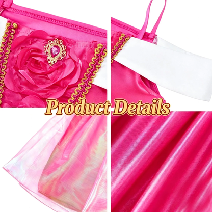 Princess Aurora Inspired Pink Ball Gown for Girls, Sleeping Beauty Costume,Aurora Costume,Elegant Princess Ballgown for Girls