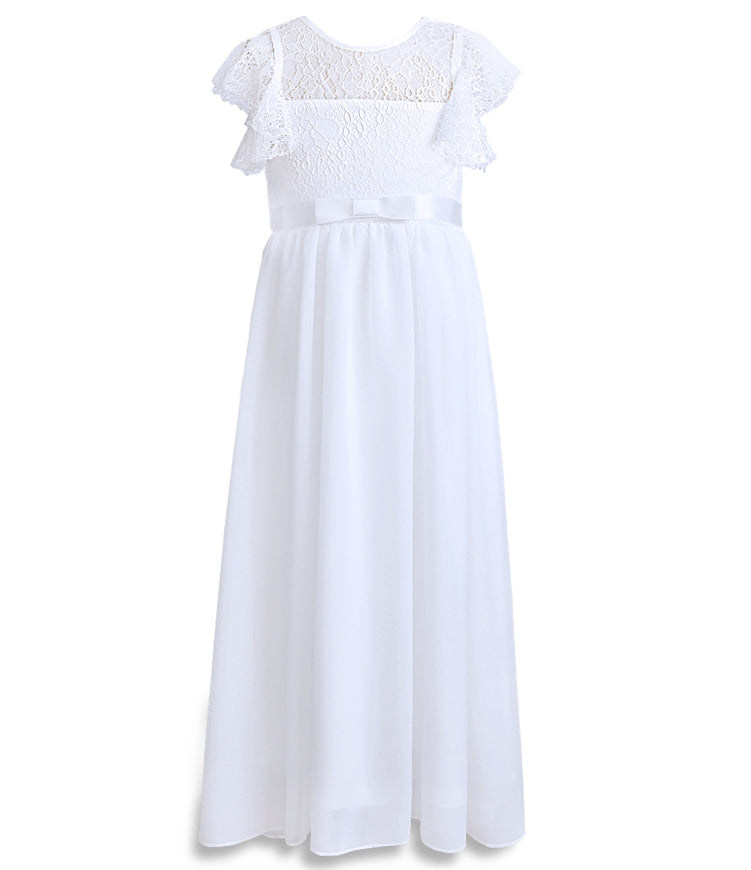 Personalized White Lace 1st Communion Dresses|Holy Communion Dresses|Girls  Birthday Dress|Junior Bridesmaid Dress|Rustic Flower Girl Dress