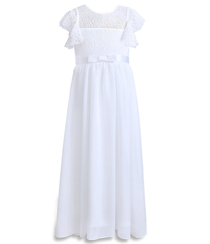 Personalized White Lace 1st Communion Dresses|Holy Communion Dresses|Girls  Birthday Dress|Junior Bridesmaid Dress|Rustic Flower Girl Dress