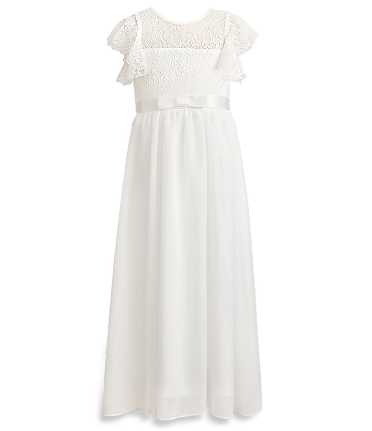 Personalized White Lace 1st Communion Dresses|Holy Communion Dresses|Girls  Birthday Dress|Junior Bridesmaid Dress|Rustic Flower Girl Dress