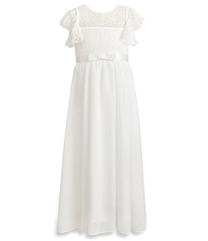 Personalized White Lace 1st Communion Dresses|Holy Communion Dresses|Girls  Birthday Dress|Junior Bridesmaid Dress|Rustic Flower Girl Dress