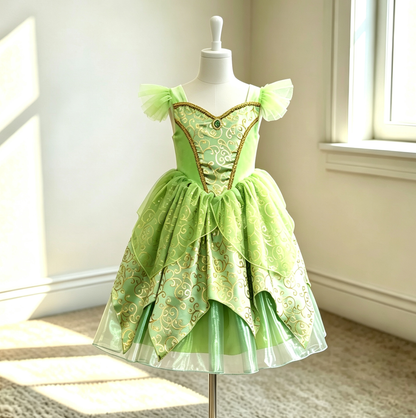 Girls Tinkerbell Costume,Tinkerbell Dress,Green Fairy Dress Girls,Fairy Costume,Tinkerbell Wings,Green tutu Dress,Girls Fairy Tale Costume
