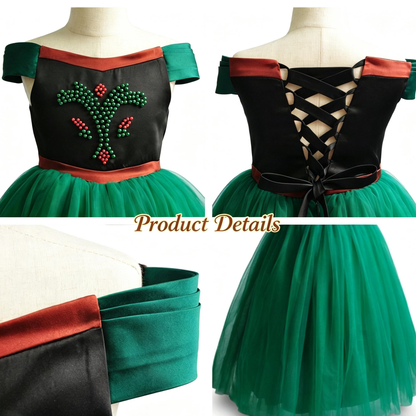Girl Anna Coronation Dress, Frozen Inspired Princess Gown, Fairy Tale Party Wear,Girl Anna Birthday Outfit