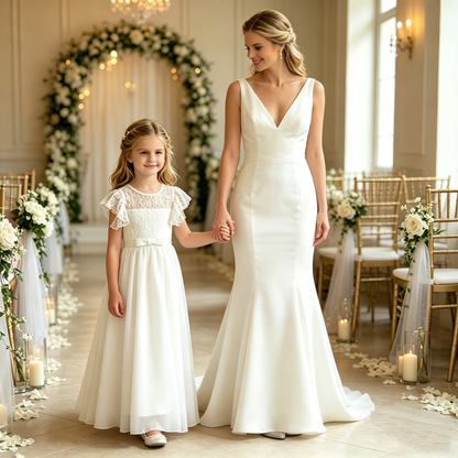 Personalized White Lace 1st Communion Dresses|Holy Communion Dresses|Girls  Birthday Dress|Junior Bridesmaid Dress|Rustic Flower Girl Dress