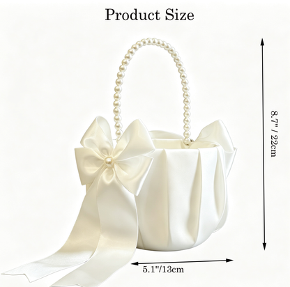 2PCS Custom Ivory Flower Girl Baskets |Ring Bearer Pillow Set |Wedding Baskets |Petal Baskets |Rustic Basket |Bridesmaid Basket |Ring Pillow