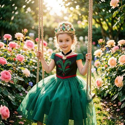 Girl Anna Coronation Dress, Frozen Inspired Princess Gown, Fairy Tale Party Wear,Girl Anna Birthday Outfit