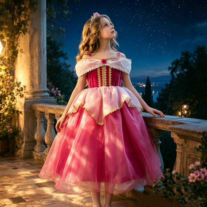 Girls Sleeping Beauty Dress, Girls Aurora Costume, Princess Party Dress up,Halloween Costume, Girls Princess Outfit, Princess Aurora Dress