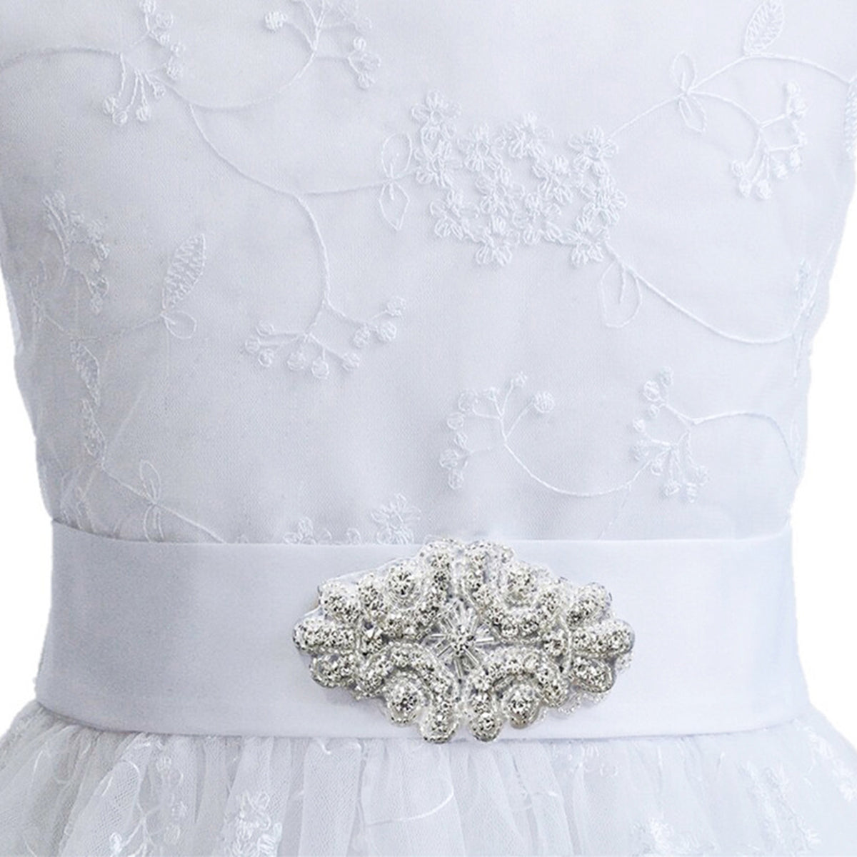 Personalized 1st Communion Dresses| Lace Holy Communion Dress | Flower Girl Dresses with Belt | Baptism Dresses| Wedding Party Girls Dresses