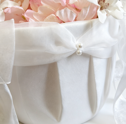 Flower Girl Baskets, Wedding Baskets, Ivory Samll Flower Basket, Rustic Basket, Bridesmaid Basket, Wedding Card Basket, Petite Flower Basket