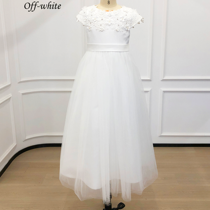 Personalized White 1st Communion Dresses for Girls |Holy Communion Dress|Baptism Gown | Tulle Flower Girl Dresses  |Junior Bridesmaid Dress