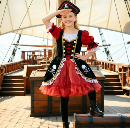 Girls Pirate Costume,Toddler Captain Pirate Costume,Pirate Outfit for Kids,Pirate Costume for Party,Girls Pirate Dress,Pirate Cosplay