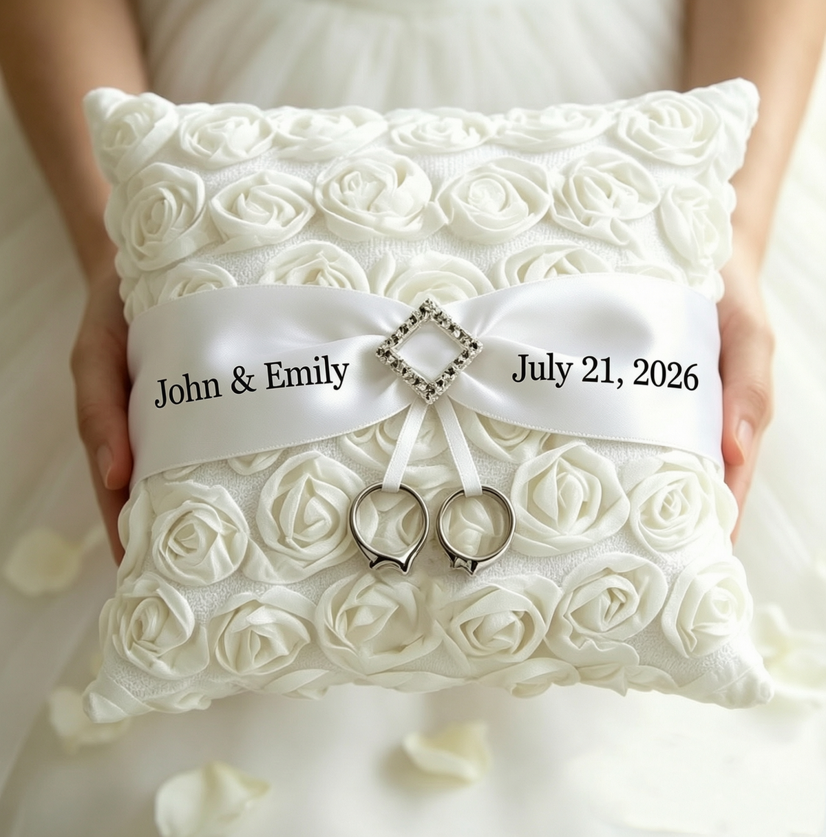 Custom Ivory Ring Bearer Pillow, Wedding Ring Holder, Wedding Ring Pillow, Ivory Wedding Pillow, Lace Wedding Bearer, Ring Bearer Cushions