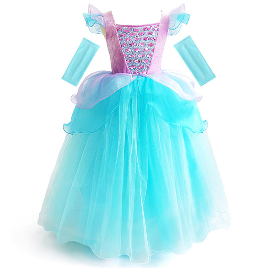 Ariel Princess Dress Little Mermaid Halloween Costumes Dress Up