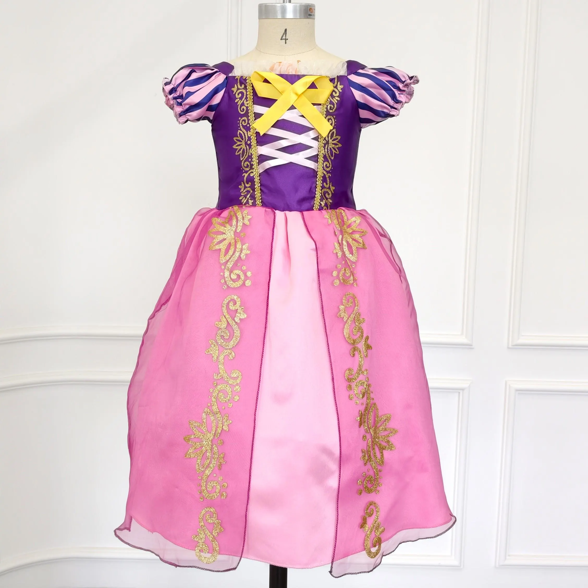 Girl Rapunzel Cosplay Tangled Dress, Girls Princess Birthday Party Gown, Kids Fairy Tale Partywear,Princess party gown
