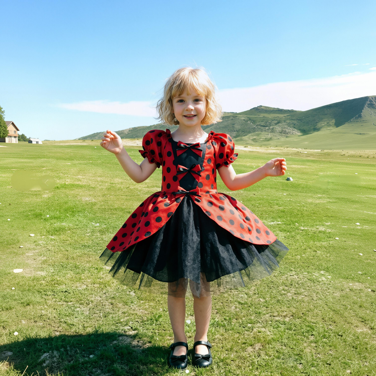 Red Ladybug Polka Dot Tulle Dress,Toddler Girl Bug Costume,Birthday Party Outfit,Halloween Bug Costume,Photo Prop Dress