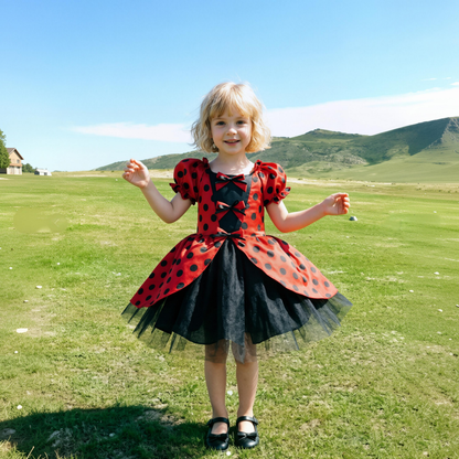 Red Ladybug Polka Dot Tulle Dress,Toddler Girl Bug Costume,Birthday Party Outfit,Halloween Bug Costume,Photo Prop Dress