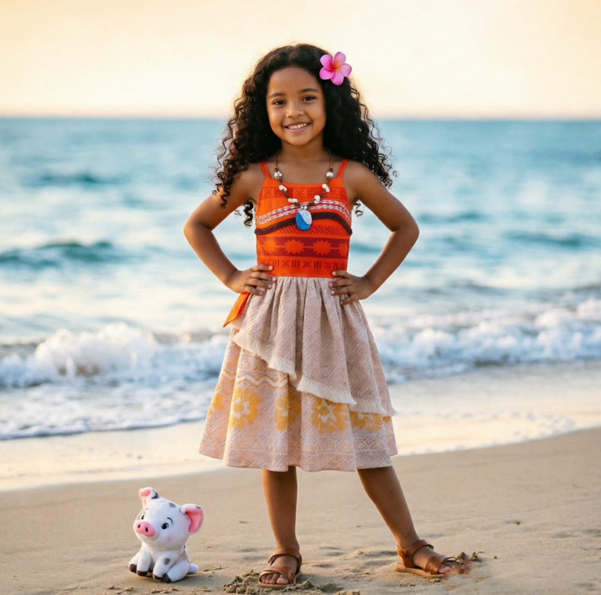 Girls Moana Dress,Moana Costume, Moana Party Dress,Moana Halloween Costume,Moana Birthday Dress,Princess  Costume, Hawaiian Princess Dress