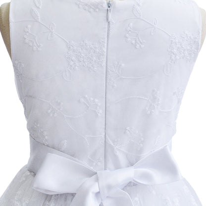 Personalized 1st Communion Dresses| Lace Holy Communion Dress | Flower Girl Dresses with Belt | Baptism Dresses| Wedding Party Girls Dresses