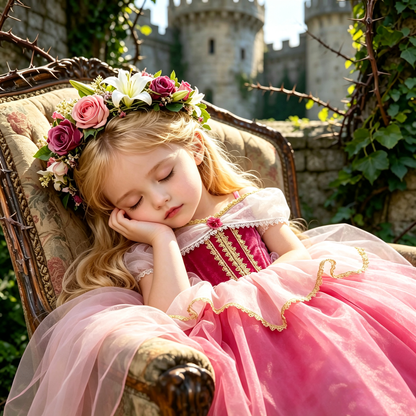 Girls Sleeping Beauty Dress, Girls Aurora Costume, Princess Party Dress up,Halloween Costume, Girls Princess Outfit, Princess Aurora Dress
