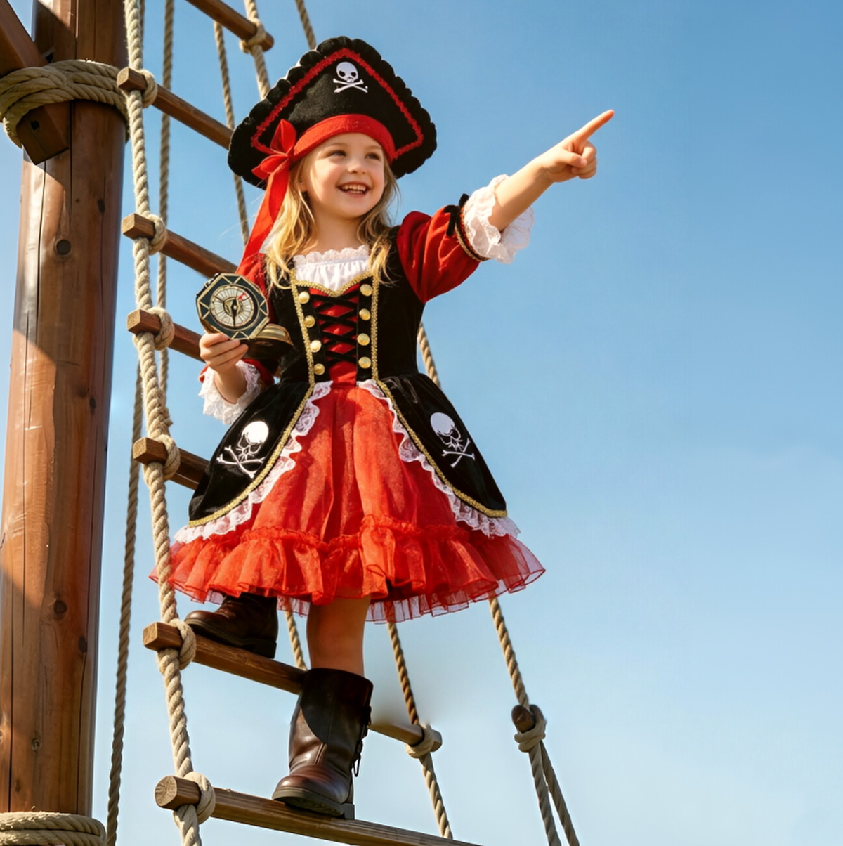 Girls Pirate Costume,Toddler Captain Pirate Costume,Pirate Outfit for Kids,Pirate Costume for Party,Girls Pirate Dress,Pirate Cosplay