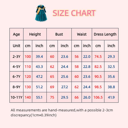 Girls Merida Princess Costume, Teal Velvet Tulle Party Dress, Kids Halloween Cosplay Outfit, Birthday Fancy Gown For Little Girls