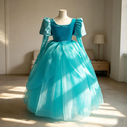 Ariel Little Mermaid Princess Costume Dress,Kids Tulle Ball Gown,Girls Cosplay Halloween,Birthday Party Outfit
